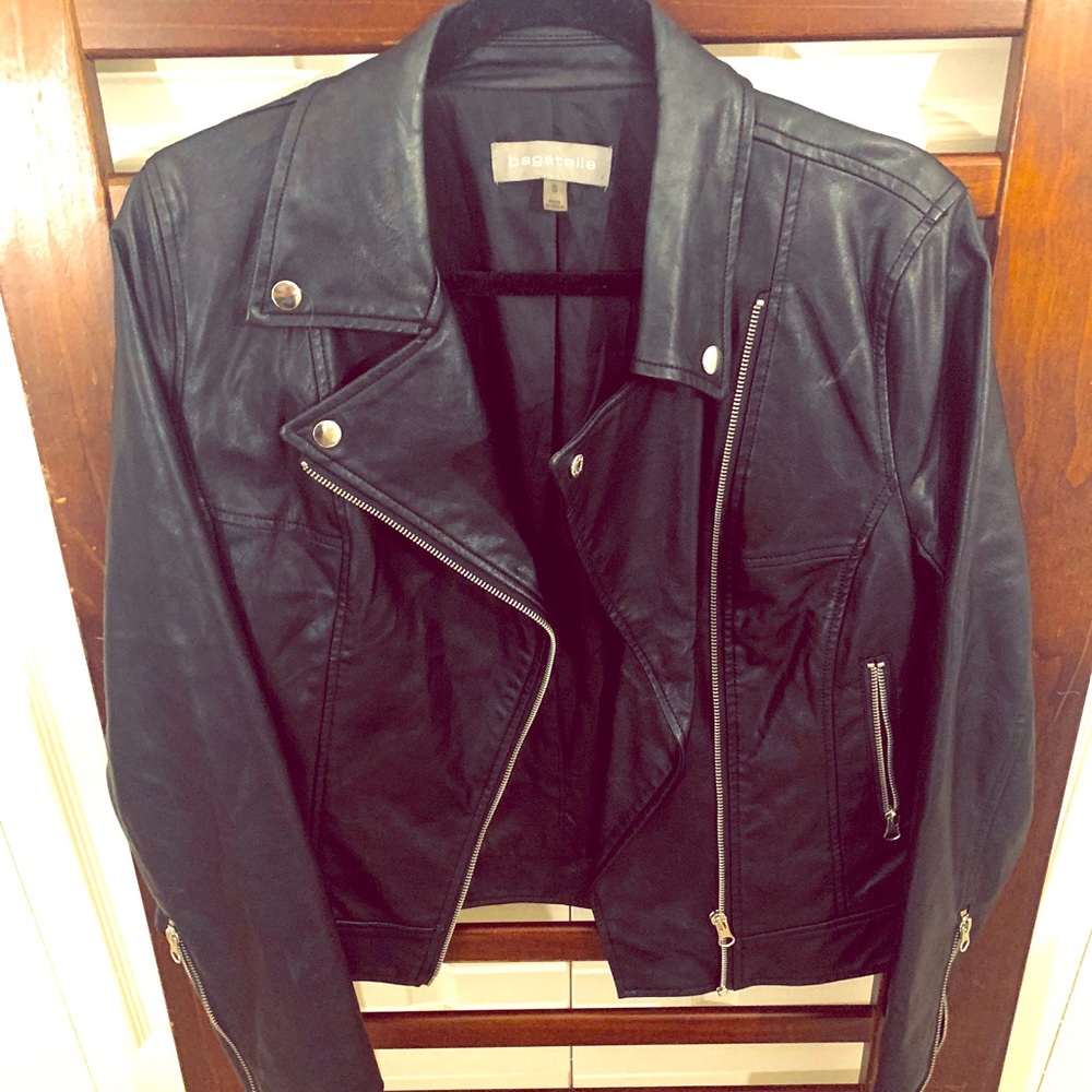 Bagatelle Leather Faux Zip Jacket
